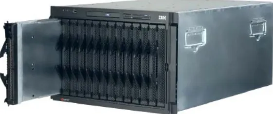 Figure 2-2   IBM BladeCenter fitted with 14 HS20 servers