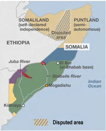 Figure 4: Disputed area between Somaliland and Puntland 