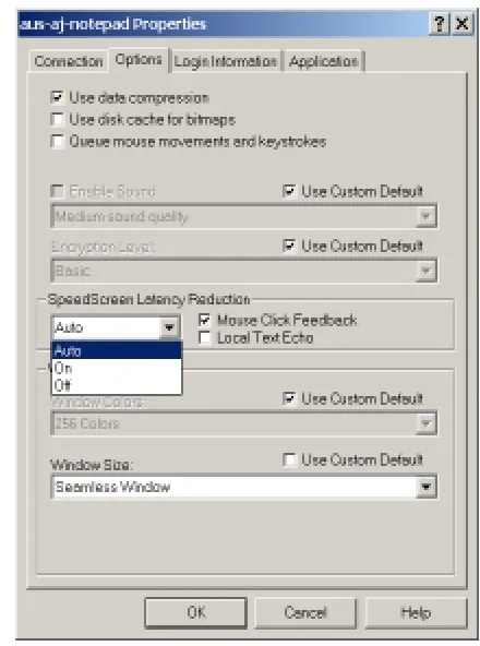 Figure 1: ICA Win32 Client Properties 