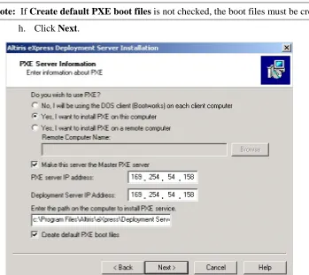 Figure 24: Configuring the PXE Server 