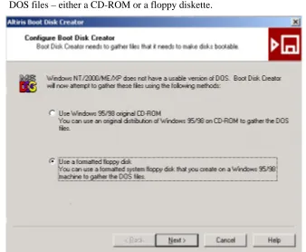 Figure 28: Specifying the source of the DOS files 