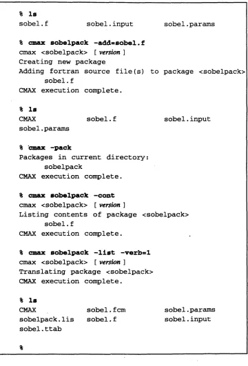 Figure 5. Sample package-creation and conversion session.