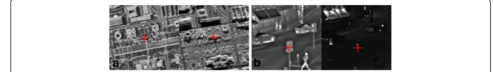 Figure 1 Matching result using different multi-modal image pair. (a) Optical and SAR image; (b) infrared and optical image.