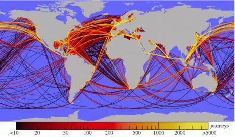 Figure 4: Shipping routes (source: Bernd Blasius) 