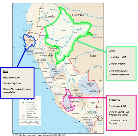 Fig. 4– Regions selected for the case study and their characteristics [84, 93-95] 