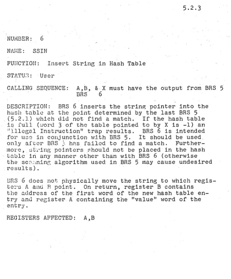 table in any manner other than with BRS 6 (otherwise the SC[),;'i.ninc; algorithm used in BRS 5 may cause undesired results)