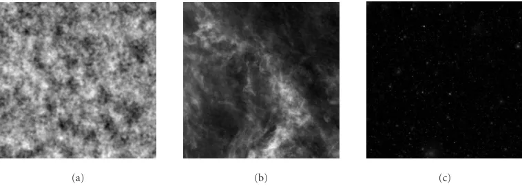 Figure 2: Samples of simulated component maps of CMB, dust, and SZ.