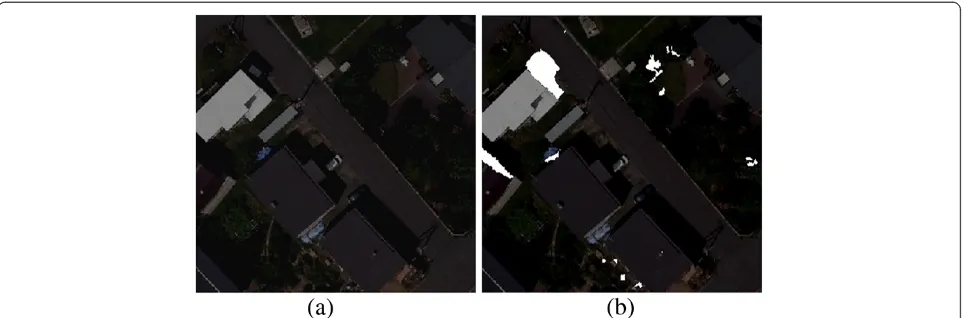 Figure 11 Limitation of the proposed algorithm. (a) Original image. (b) Shadow detection result by the proposed algorithm.
