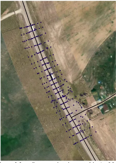 Figure 2.3  Survey points imported in ArcMap 