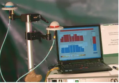Figure 13: Demonstration of MIMO-OFDM with adaptive bitloading at CeBIT 2005 in Hannover, Germany