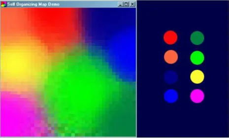 Fig. 2 SOM trained to cluster colors [31] 