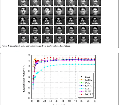 Table 1 The best accuracy (std) of different methods on the JAFFE database