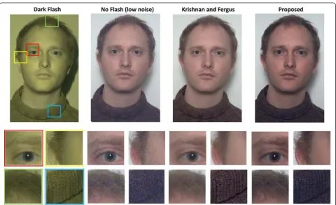 Figure 16 Dark flash/no-flash (high noise) denoising example compared to the state of the art method [7]