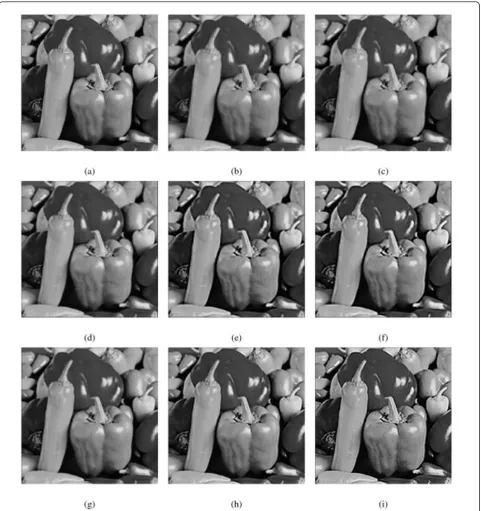 Figure 5 Comparison of results (Test image “Peppers”, 512 × 512 pixels) obtained by using different image enlargement methods