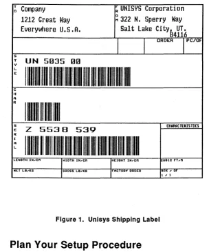 Figure 1. Unisys Shipping Label 