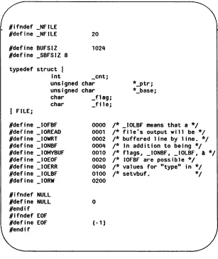 Figure 2-9: A Version of stdio.h (sheet 1 of 2) 
