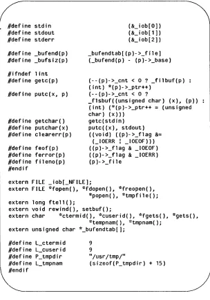 Figure 2-9: A Version of stdio.h (sheet 2 of 2) 