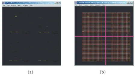 Figure 7: An example result of processing the original image (a)with the proposed algorithm and analyzing discontinuities in linespacing (b) to partition the original image into subimages contain-ing one subarray per subimage.