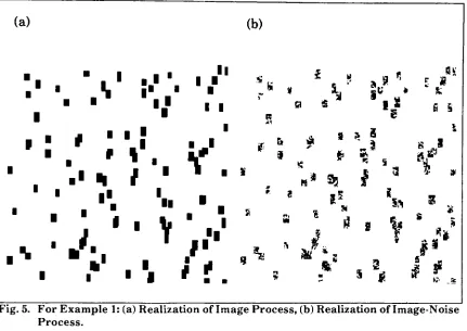 Fig. 5. For Example 1: (a) Realization of Image Process, (b) Realization of Image-Noise