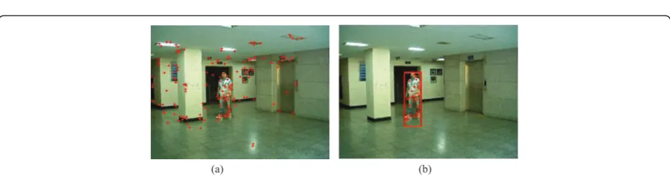 Figure 5 Extraction of feature points using the SIFT algorithm in Video 1 (140 frame)