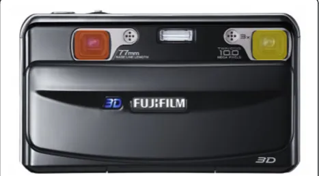 Figure 1 Illustration of a multispectral-stereo systemconstructed from Fujifilm 3D camera and a pair of filtersplaced on top of the two lenses.