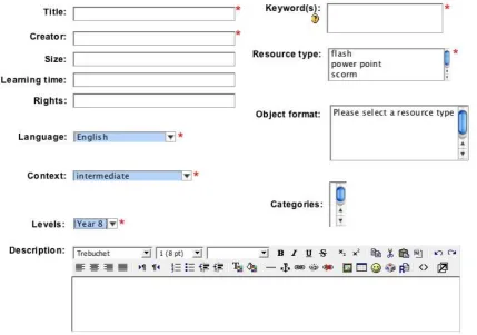 Figure 7: The metadata form generated 