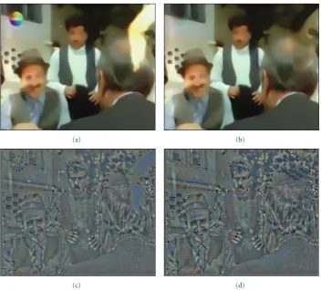 Figure 18: Geometry (a) and texture (c) components are generated by the proposed method, and the reconstructed geometry image (b) andthe completed texture image (d) are obtained by the proposed method.