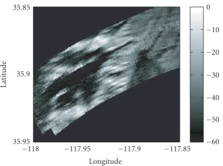 Figure 2: Clutter reﬂectivity map formed from multiple CPIs of theKASSPER Data Set 2.