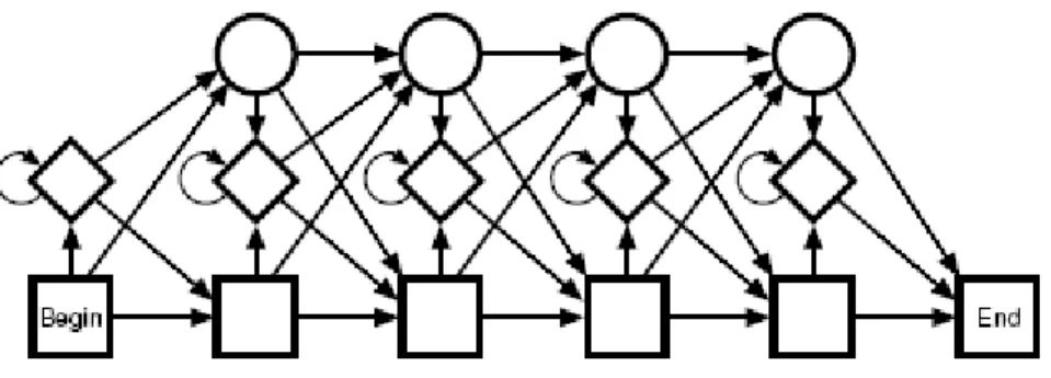 Figure 2. The structure of the profile HMM 
