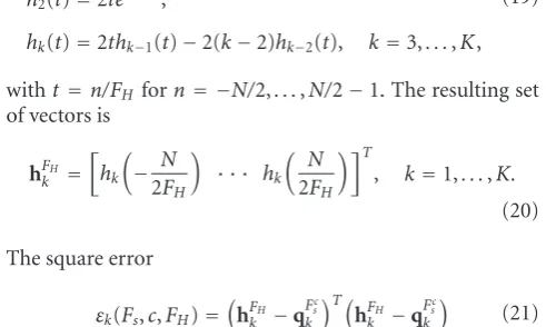 Table 4: The appropriate range forusing Hermite functions as multitapers optimal to LSP for divalues of Fs = FHopt for small errors whenﬀerent N.