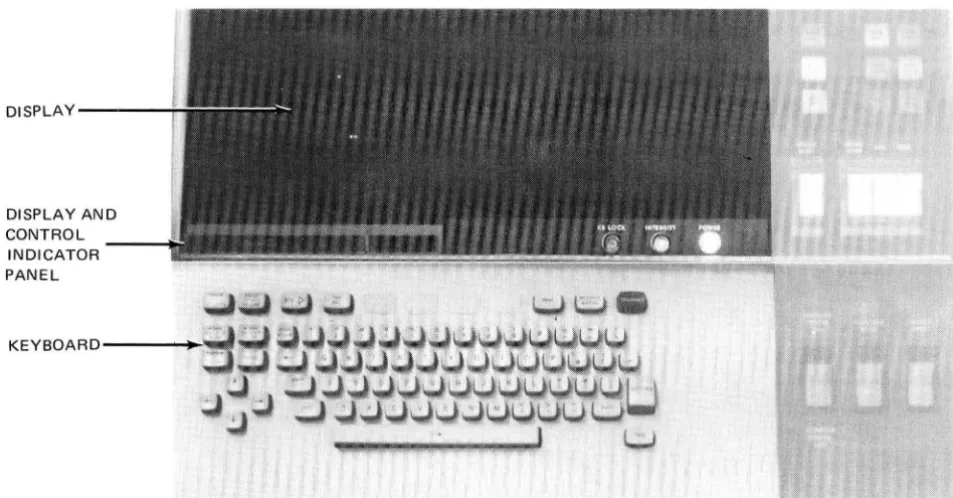 Figure 5-2. UNIVAC 9700 Operator Console Keyboard and Display 
