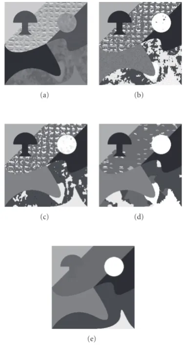 Figure 3 presents an image with 8 regions from thedatabase and the four corresponding segmentation results.As we can see in this ﬁgure, these segmentation results havediﬀerent qualities.