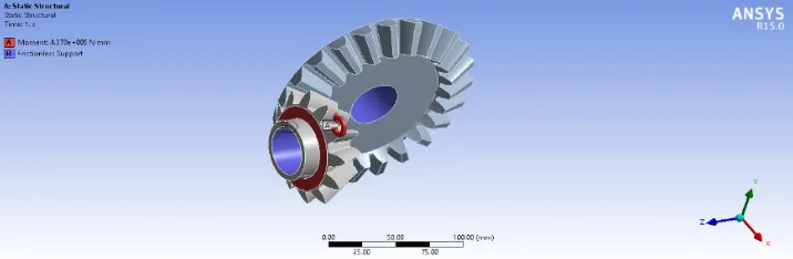 Fig. 10: FEA results of bevel and crown gear
