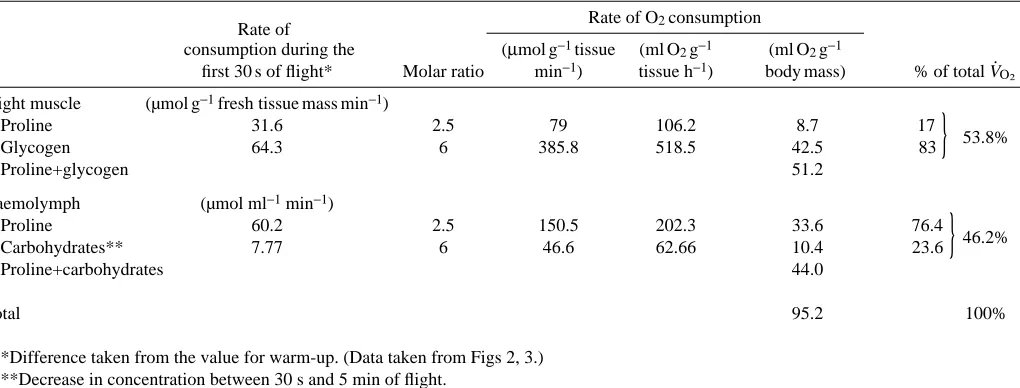 Table 1. Rates of oxygen consumption calculated from data on rates of substrate utilisation