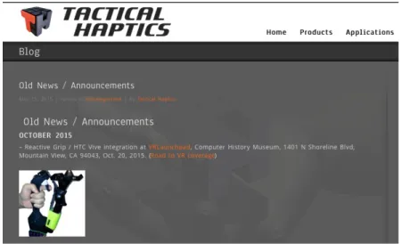 Figure 6: Blog written by creators of Reactive Grip (Kickstarter) 20