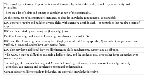 Table 14. Characteristics of knowledge types. 