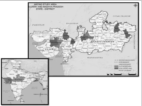 Figure 1 MATIND Study Area: Selected Study Districts in Madhya Pradesh and Gujarat.