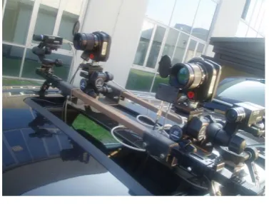 Figure 10  The tetravision far-infrared and daylight acquisition system installed on board of the test vehicle.