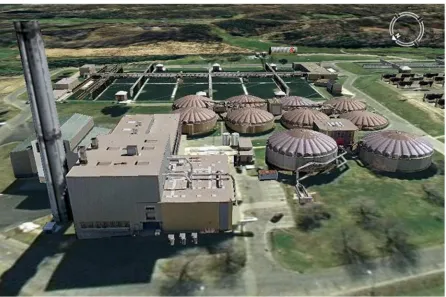 Figure 6-5  This Hi-Fidelity model of the VanLare Waste Water Processing plant is representative of an existing geometric model placed in Google Earth that utilizes UV mapped image textures for added realism (courtesy Pictometry Int.) 