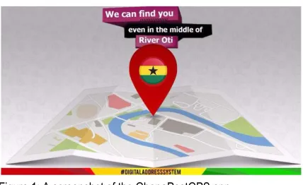 Figure 1: A screenshot of the GhanaPostGPS app  (source: https://buzzghana.com/ghanapostgps-app-download/