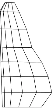 Fig. 1. Aerodynamic panelling arrangement used for the combinedwings model.