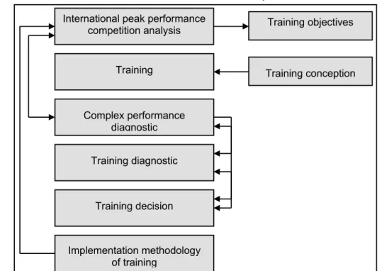Fig. 1: The functional chain for developing the sport specific performance (Martin, 1999),  page 37