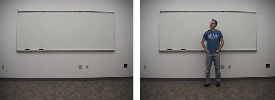 Figure 6: Background frame and frame 36 from subject 8's Standing video 