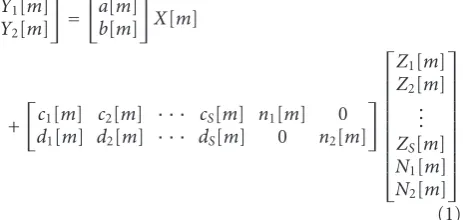 Figure 1: Model of the subchannel (1) and the corresponding scalarlinear interference canceller (8).