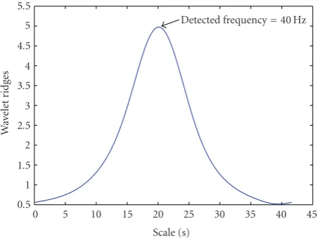 Figure 2: Wavelet ridges plot for a 40 Hz signal.