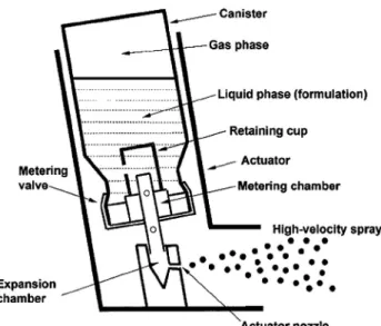 Fig. 13. Components of a pressurized metered-dose inhaler. (From Reference 135.)