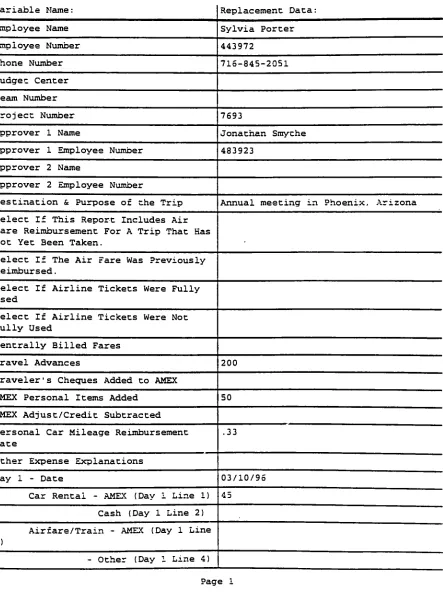 Figure 5. Expense Report in PowerForm