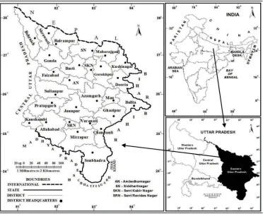 Fig. 1: Eastern Uttar Pradesh: Location Map