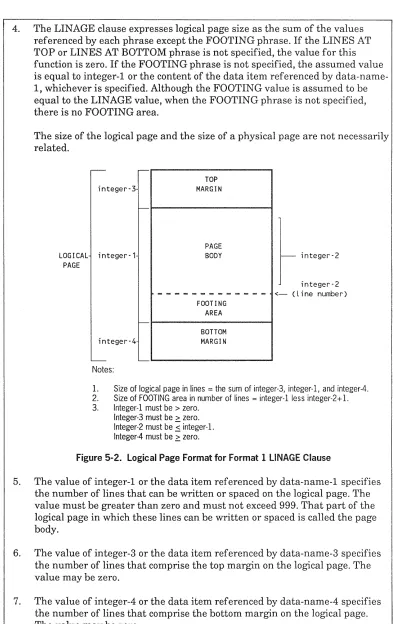 Figure 5-2. logical Page Format for Format 1 LINAGE Clause 