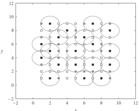 Figure 4: A snapshot of concurrent cochannel transmissionsminimum distance between two adjacent nodes